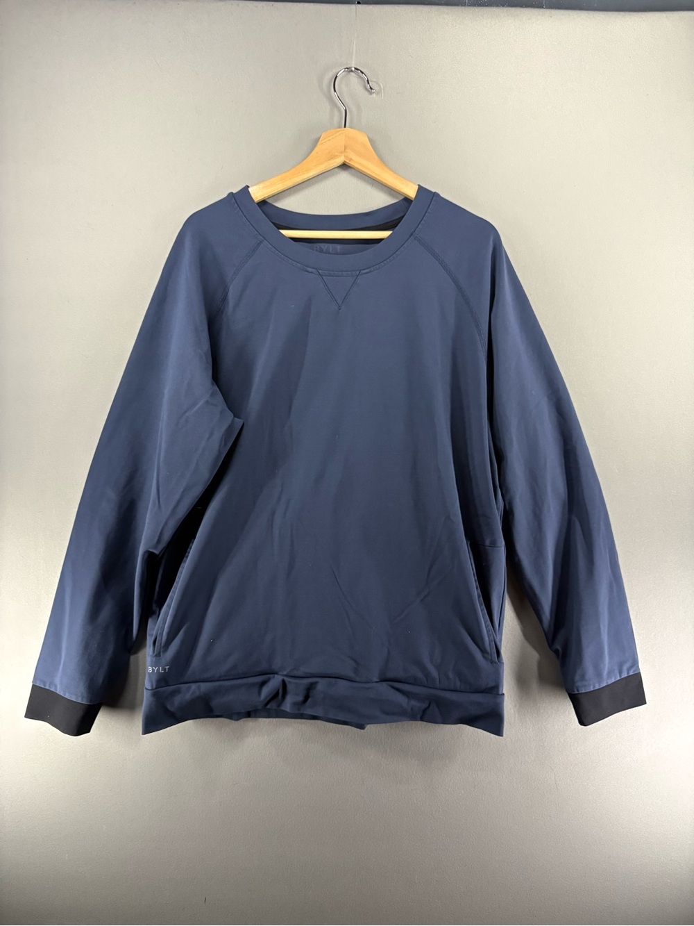 BYLT Crewneck Sweatshirt Men's XL Navy Pullover Active Stretch Casual